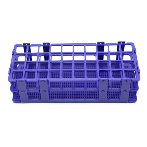LSVERDE 3 Pcs Plastic Test Tube Rack, 40 Holes with Hole Diameter 20mm, Detachable Lab Test Tube Racks Holder (Blue)