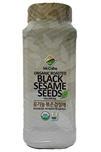 Organic Roasted Black Sesame Seeds - Organic Toasted Black Sesame Seeds | Rich with Fiber & Minerals | USDA and CCOF Certified | Packed in USA | 16oz