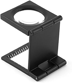 Folding Pocket Magnifier,10x Pocket Standing Foldable Magnifier Loupe with Scale for Textile Optical Jewelry Sewing Thread Collection Repair