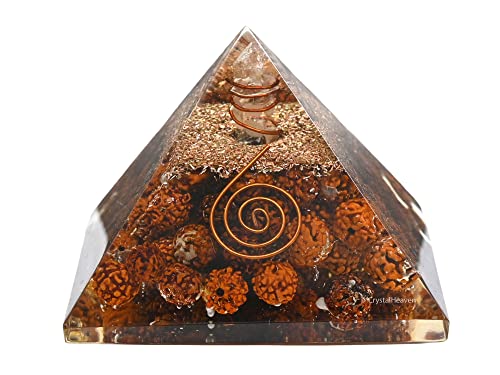 Image of Crystal Heaven Rudraksha Pyramid With Coil-Orgone Pyramid For Positive Energy,Vastu,Reiki And Chakra Healing