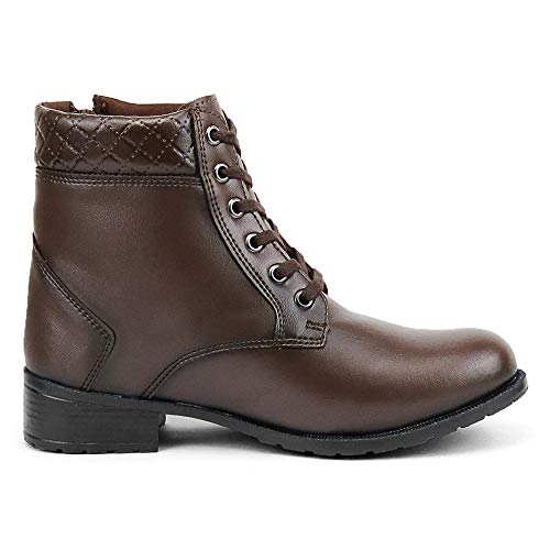 Bota Tratorada Cano Curto Confortável SapatoFran com Zíper (38, CAFÉ)