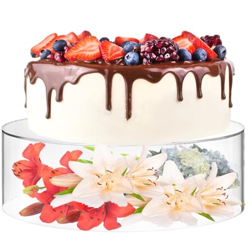 YuakTutu 12 Inch Clear Acrylic Cake Stand, Round Cupcake Display