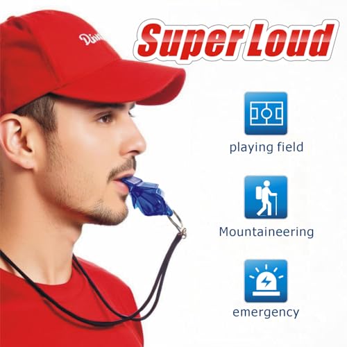 Silbatos de plástico deportivos con cuerda, sonido nítido rojo miniatura 3