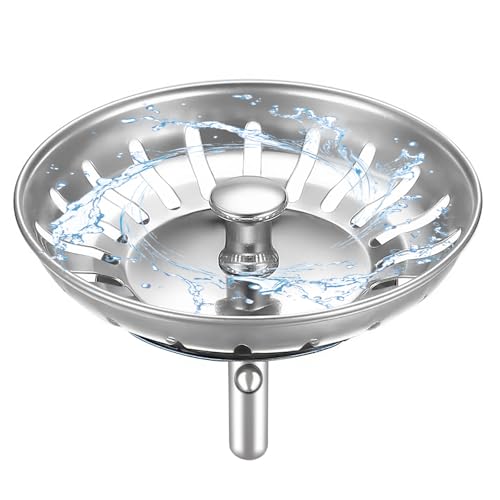 HUAERSICO Colador Fregadero 82 mm,Cfregadero Universal,Colador Tapón Desagüe Fregadero,Colador Tapón Desagüe Fregadero Cocina,Juntas Adicionales,para Blanco Franke Pieza De Recambio