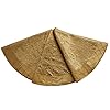 36 gold faux silk sparkle glitter sequin centerhandcraft pintuck border christmas tree skirt  urban country home decor