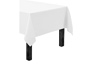 White Cotton Tablecloth for a Sophisticated Dining Experience: Gee Di Moda Rectangle Tablecloth