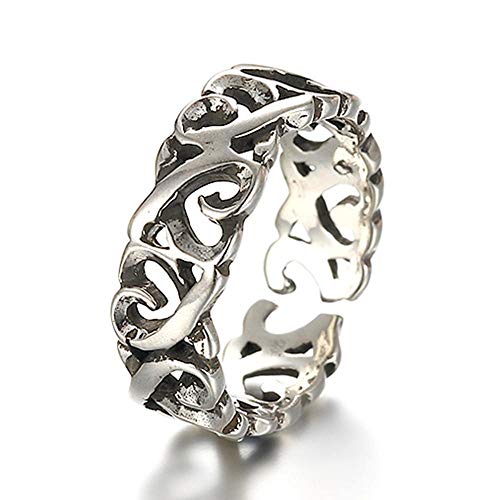 Imagen de LFWZY YANRR Anillos Plata Abierta Dedo índice pequeño Anillo Retra Anillo de Plata Mujeres Anillo de Plata de la torcedura