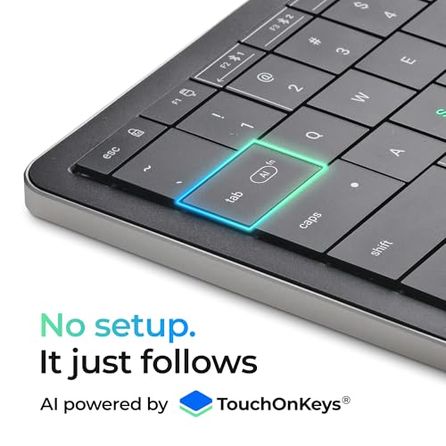 Image of CLVX S Wireless Keyboard with Trackpad Compact Bluetooth RGB | Touchpad built into the keys, 78-key low-profile scissor switches, quiet typing, RGB, multi-device USB-C