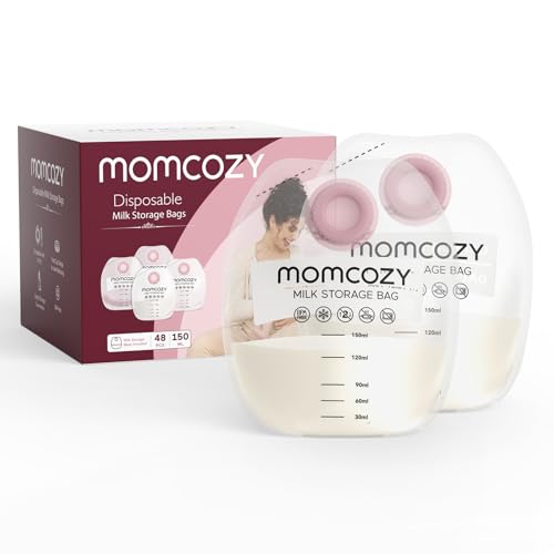 Image of Momcozy Screw-on Breastmilk Storage Bags, 48 Ct, Holds 5 oz, Disposable & BPA Free, Original Replacement Accessories Only for Momcozy Direct-to-Bag Breast Milk Bag Combo