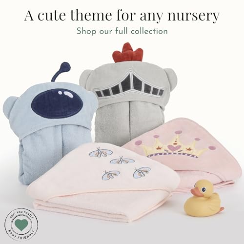 Image of Evolur Good Knight 6 pc Baby Gift Set, Includes Hooded Towel & 5pc Wash Cloths, Soft and 100% Cotton Woven, for Newborn, Infants and Toddlers 0-9 Months