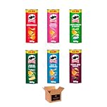Pringles Potato Crisps – Grab & Go Lunch Snacks | Crunchy, Portable & Resealable Container | Perfect for Kids & Adults, Sharing Crisps (Pack of 6, Mix-6 Assorted x 165g)