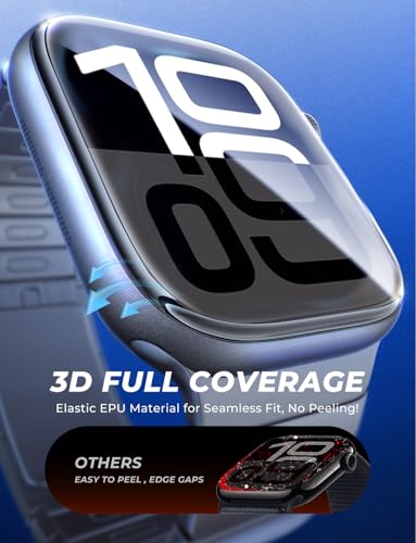 Image of MAGIC JOHN for Apple Watch 44mm SE 3 /SE 2 /SE Series /6 /5 /4 Screen Protector | 2 Pack,[Automatic Align Tech] Self-Healing Flexible EPU Film,HD Transparent, Anti Scratch, Bubble Free
