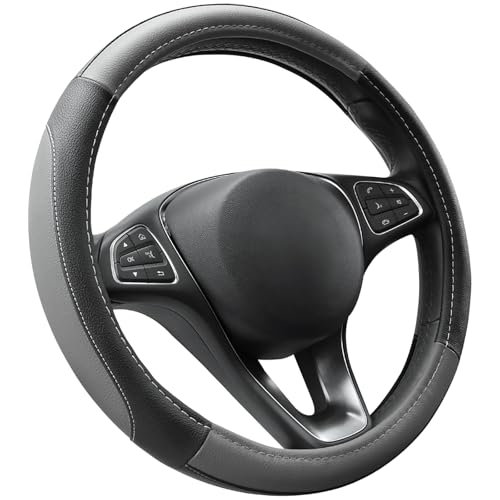 COFIT Anti-Rutsch Lenkradbezug Auto Lenkrad üBerzug Leder Lenkradhülle Universal Mikrofaser Autolenkradbezug Autozubehör M 37-38cm Grau and Schwarz COFIT Anti-Rutsch Lenkradbezug Auto Lenkrad üBerzug Leder Lenkradhülle Universal Mikrofaser Autolenkradbezug Autozubehör M 37-38cm Grau and Schwarz