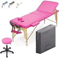 Produktbild von Mobile Massageliege – 3-Zonen Klappbar, Inkl. Kosmetikhocker, Tragbar, Bequem