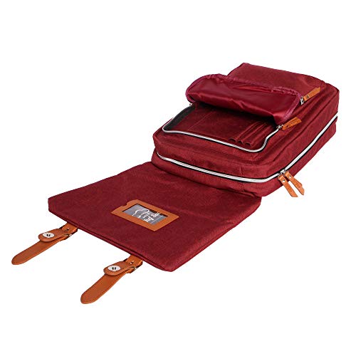 Chef Knife Bag Vintage Backpack | 30+ Pockets for Knives & Kitchen Utensils Tools | Large Pockets for Tablets & Notebooks | Great Gift for Executive Chefs & Culinary Students (Red)