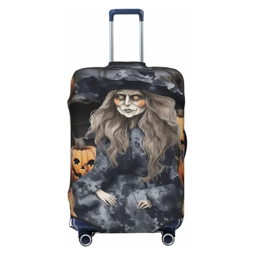 Travel Luggage Cover Fashion Suitcase Protector Funny Halloween Decor Witch Spandex Baggage Covers Washable Suitcase Covers Anti-Scratch Luggage Cover Protectors Fits 18-32 Inch Suitcases Small