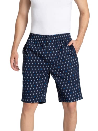 Image of Jockey 9005 Men's Super Combed Mercerized Cotton Woven Fabric Regular Fit Printed Bermuda with Side Pockets