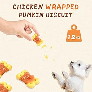 Dog Treats Chicken Wrapped Pumpkin Biscuits, Rawhide and Gluten Free, w/Taurine Low Fat Chewy Training Treats,12.5 oz Dog Treats Chicken Wrapped Pumpkin Biscuits Rawhide and Gluten Free wTaurine Low Fat Chewy Training Treats125 oz