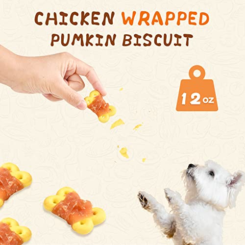Dog-Treats-Chicken-Wrapped-Pumpkin-Biscuits-Rawhide-and-Gluten-Free-wTaurine-Low-Fat-Chewy-Training-Treats125-oz Dog Treats Chicken Wrapped Pumpkin Biscuits Rawhide and Gluten Free wTaurine Low Fat Chewy Training Treats125 oz