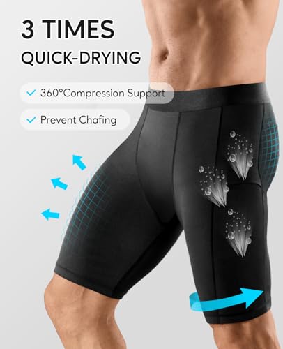 Niksa Pacote com 2/4/5 shorts de compressão masculinos, elastano shorts de corrida atléticos para tr