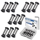 12 Packs Knife Handle Screws Rivets Bolts Fasteners, Black Hex Flat Head Screws for Knife Blade Fixing