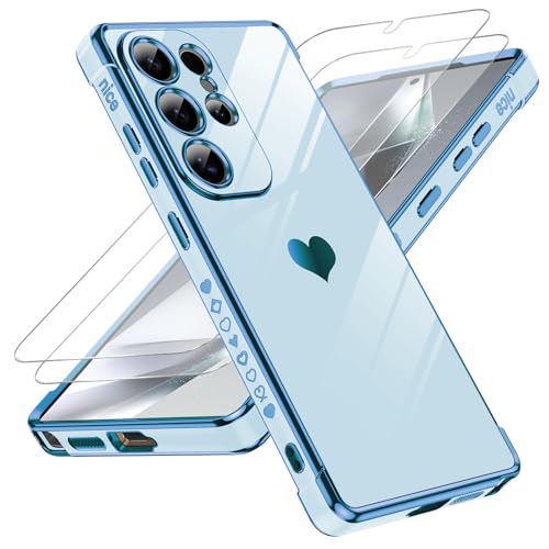 LeYi Coque pour Samsung Galaxy S25/S 25 Ultra 5G 512 GO avec Verre Trempé Femme Protection Objectif écran,étuis et Case pour Téléphone Portable,Housse de...