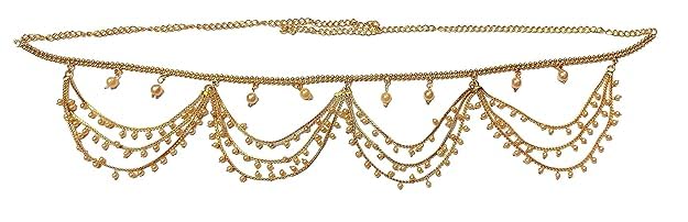 womensky Gold Polished Pearl Belly Chain Waist Belt Jewellery kamarband Waistband Kamarpatta Waist Chain for Women and Girls-picture-40