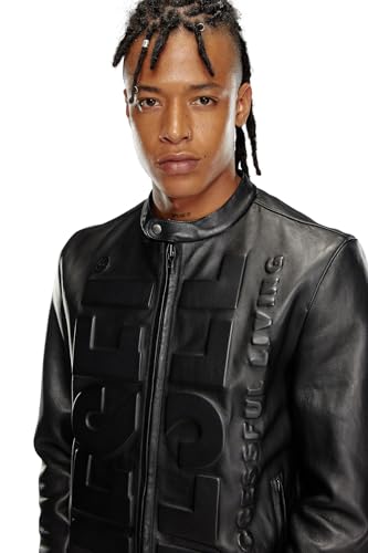 Diesel] [ディーゼル] メンズ レザージャケット ロゴ A142140BNDG