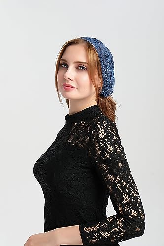Leimandy Navy Head Covering 1 Set Soft Lace Pentas Headband Headwrap V13