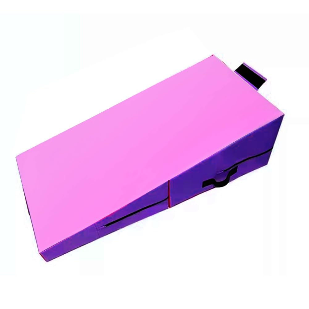Foldable Gymnastics Mat - Incline Cheese Wedge, Kids Skill Shape Tumbling Mats with Carry Handle for Indoor, Aerobics, Fitness Exercise