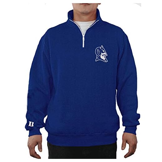 E5 Mens Quarter Zip Campus Pullover Sweatshirt (Large, Duke)