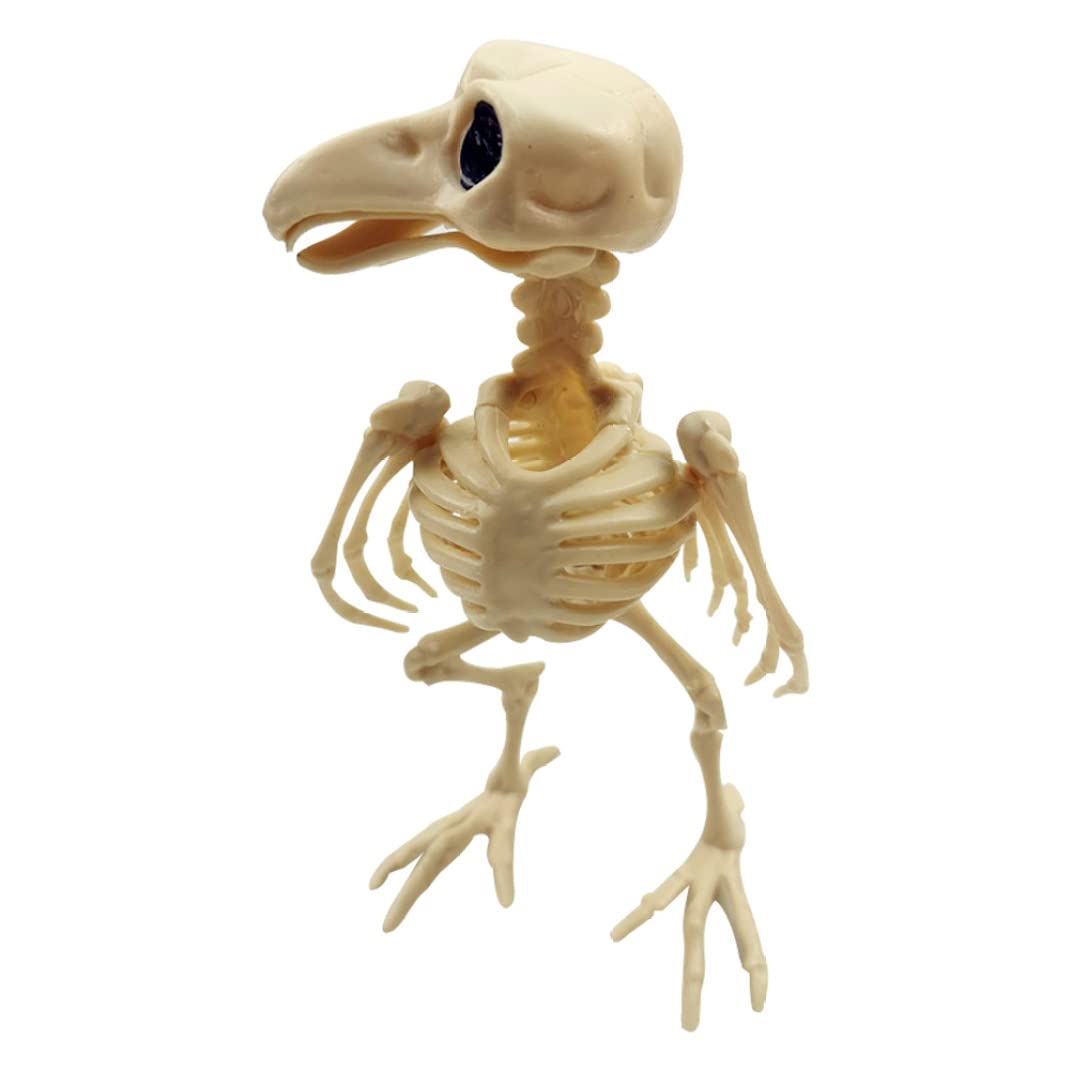 Pesoncarl Halloween Skeleton Ornaments Crow Animal Bones Simulation Haunted House Prop Decorations, Creepy