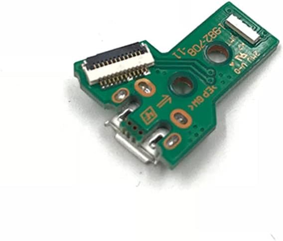 Replacement USB Charging Port Socket Board with 12 pin Flex Ribbon Cable for PS4 Controller Repair Accessories (1 Set)