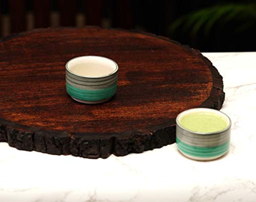 Image of Freakway Hand Painted White Ceramic Dip Bowls | Bowls Set of 2, 40Ml | Bowl for Serving Chutney Bowl /Pickle Bowl /Small (Sea Swirls)