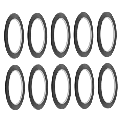 Abaodam 10個 ホワイトボード用ラインテープ 色印刷ビニール製 ドライイレース可能 薄膜 黒粘着テープ 耐摩耗 オフィスや教室用マーク用