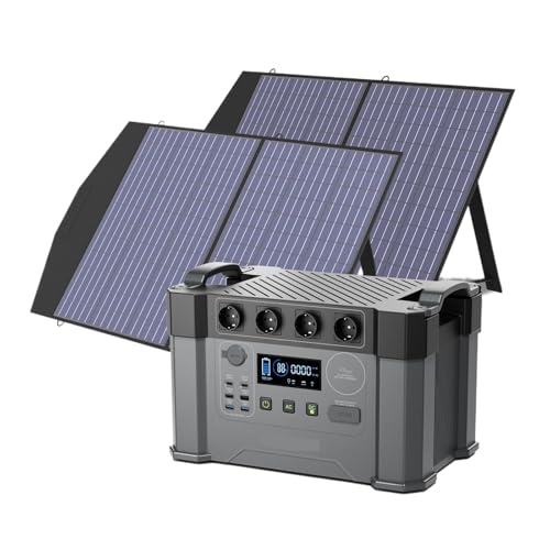 S2000 Pro ���O���d�@ 2400W MPPT �|�[�^�u�����d�� 4X100W �܂肽���ݎ��\�[���[�p�l���t�� RV �L�����v�A�ƒ�p �y�ʁE�|�[�^�u��(S2000PRO with 2X100W)