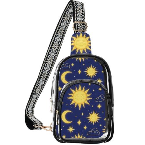 Bolsa transparente para eventos linqin de 7.1x4x10.2 pulgadas con múltiples bolsillos