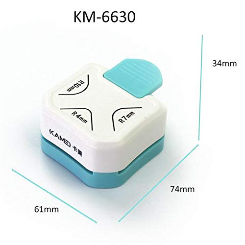 #N/a 3 em 1 Papel Soco Canto Rounder 4/7/10mm Canto Cortador Ferramenta para Cartão de Papel Fotográ