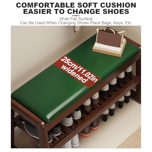 Generico Mobiletto Porta Scarpe Armadietti per corridoio Scaffale Porta Scarpe Copertura cassetto Strato Panca d'ingresso Pieghevole, Panca in Legno Elegante con Cuscino - Mobiletto Porta Scarpe per