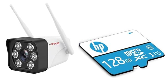 CP PLUS 3MP 4G Sim Card Supported Outdoor Smart Bullet Camera | with 128GB Memory | Built in Mic | Speaker |Colour Night Vision| IP Ratings IP66 |Not Wi-Fi Supported | CP-V32G (SD Card 128GB)