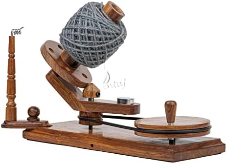 INTAJ Rosewood Yarn Winder - Large Wooden Yarn Winder for Knitting Crocheting Handcrafted - Heavy Duty Natural Ball Winder (Rosewood (Winder+Swift), Universal (14"Lx9.5"H))