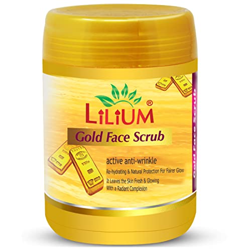 Image of Lilium Herbal Gold Face Scrub 900ml, Anti-Wrinkle, Re-Hydrating, Fairer Glow, Radiant Complexion, Leaves Skin Fresh & Glowing, Anti-Aging, Unclogged Pores, Brighter Complexion, All Skin Types