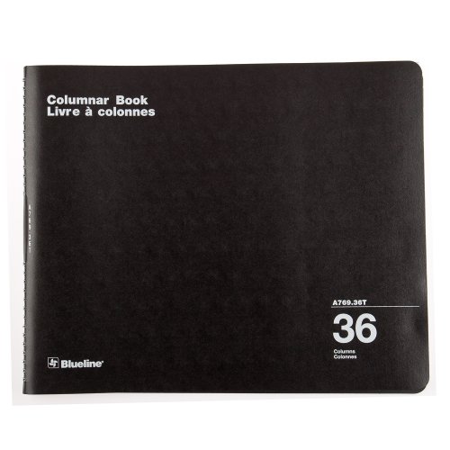 Blueline Columnar Book, Twin-Wire Binding, 36 Columns with Description, 80 Pages, 12-Inch x 14-15/16-Inch, Black (A769.36T) by BLUELINE - Used condition - CA$12.95