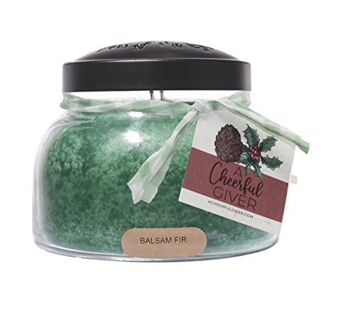 A Cheerful Giver - Balsam Fir Mama Scented Glass Jar Candle (22Oz) With Lid & True To Life Fragrance Made In Usa #TOP28