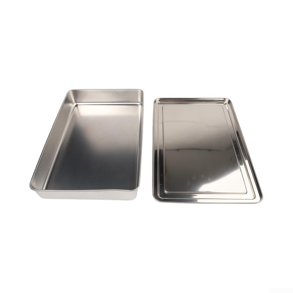 Tiramisu Edelstahl Rechteckig mit Deckel – Antihaftbeschichtet Backrahmen Verstellbar für Schichtkuchen Lasagne 33x29cm(44)