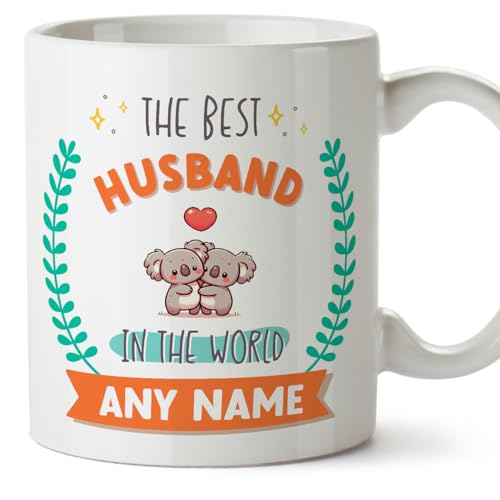 MUGFFINS Husband Mug - in English - World's Best - with Doodle - Funny Gift - Ceramic 11oz Mug