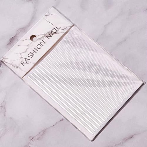 Gümüş Şerit Tırnak Sticker Etiketi, Nail Art