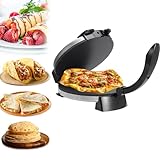 Prensa de tortillas antiadherente de acero inoxidable de 10 pulgadas con mango y control de temperatura para hacer pizza, quesadillas y tortillas
