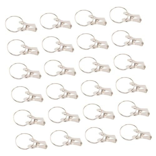 GOOHOCHY 50pcs Metal Drapery Rings with Clips Curtain Hanging Rings for Shower and Window Curtains Smooth Surface Easy to Install Strong Iron Material for Home Use