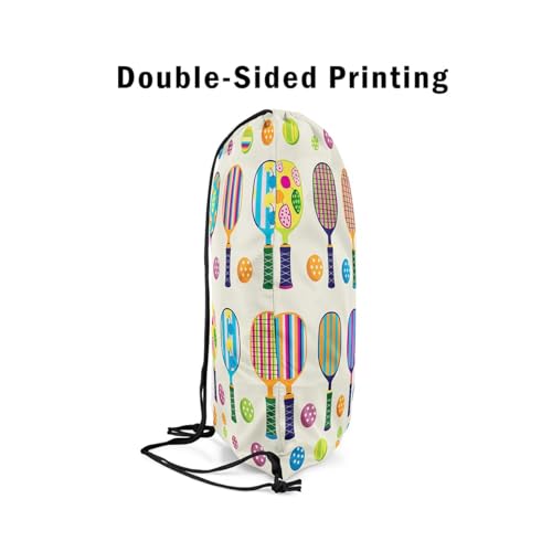 Erosebridal Rainbow Pickleball Drawstring Backpack 13x15.7, Colorful Ball Sports Foldable String Bag, Pickleball Accessories Sackpack For Sport Gym Swim Yoga Camping, Gaming Sport Cinch Bags4